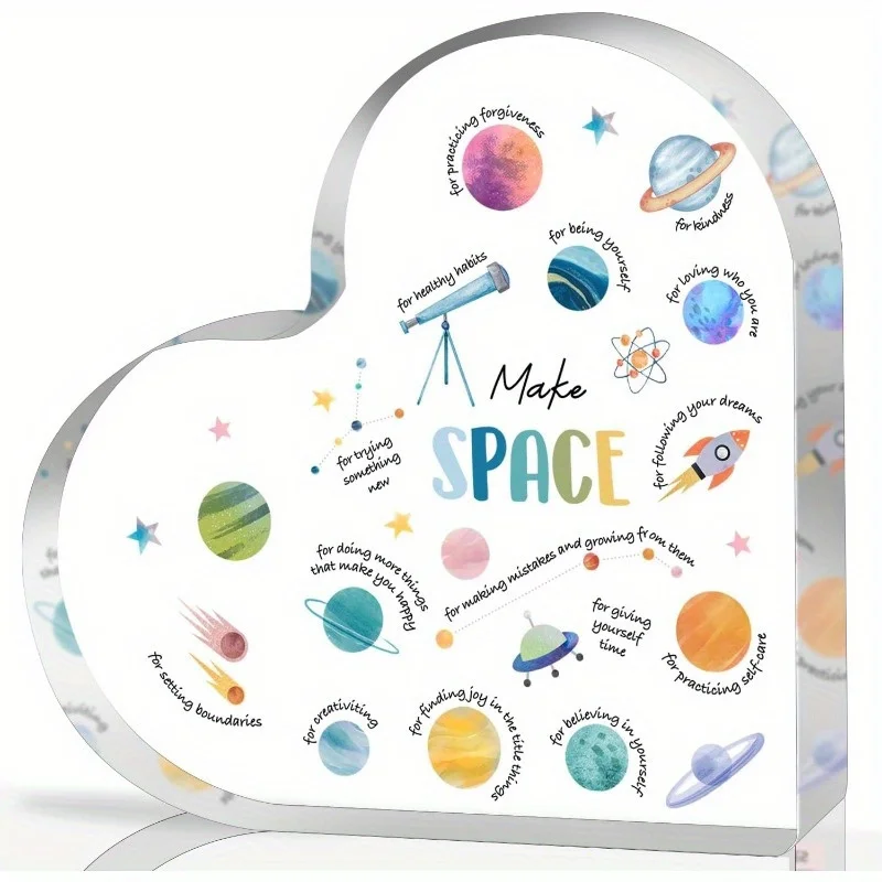Health Wellness Office - Acryl-Herz Psychische Gesundheit Deko - Therapeuten-Bürogeschenk,
