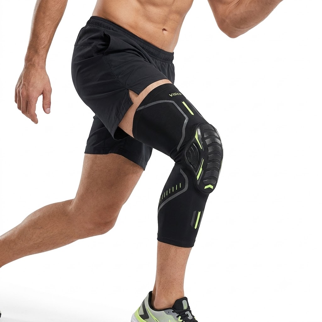 Compression Knee Sleeve - 1 Stück Kompressions-Kniebandage Elastische Knieschoner mit